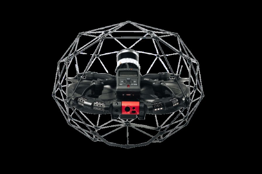 Flyability Elios 3 drone inside its collision-tolerant cage